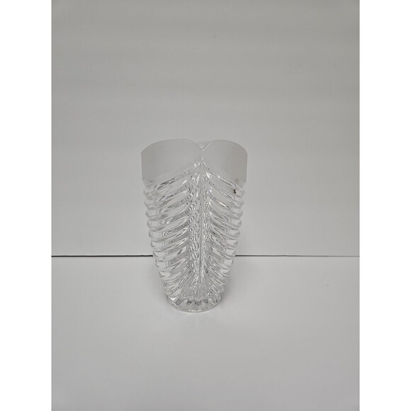 Vintage Mikasa Crystal Frosted Top Clear Swirl Vase Germany 24% Lead Crystal - Picture 2 of 8